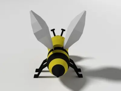 Low Poly Cartoon Bee Toy Low-poly 3D model