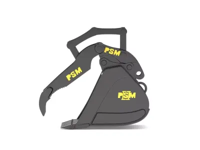 PSM Bucket Progressive Link Hydraulic Thumbs 3D model