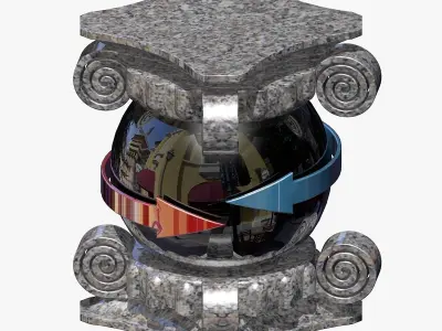 Baroque Style Column 3D model