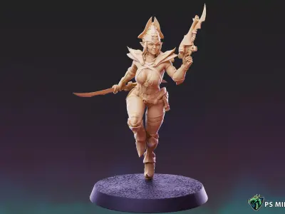 Dark Space Elves - Witches - Pose 1 3D print model