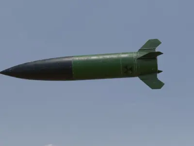 Missile 3D model flying in sky Low-poly 3D model