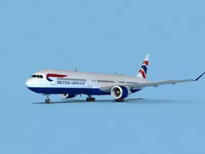 Boeing 767-400 British Airways 3D model