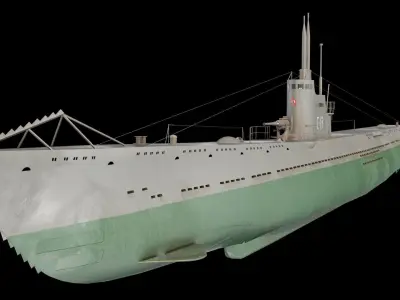 Soviet submarine S-13 Low-poly 3D model