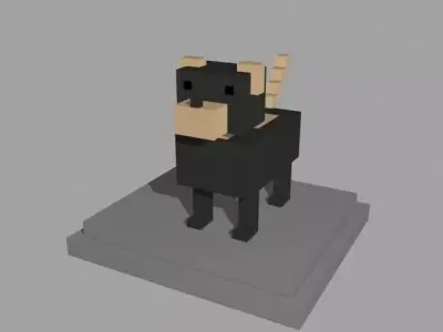 VOXEL DOG - MODEL 10 Low-poly 3D model