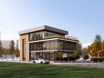 Modern Corporate Office Building 3D model
