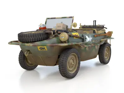 VW - Typ 166 - Schwimmwagen - 23 Hussars  3D model