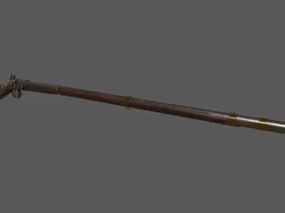 Flintlock Musket Low-poly 3D model