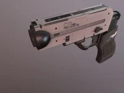 Sci-Fi Laser Pistol FPS Low-poly 3D model
