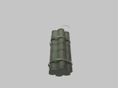 Dynamite bamboo canister Low-poly 3D model