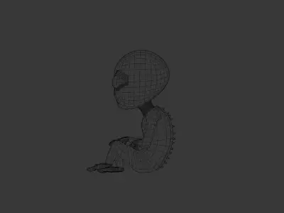 Alien in a Sci-Fi Tube - Low Poly 3D Model Low-poly 3D model