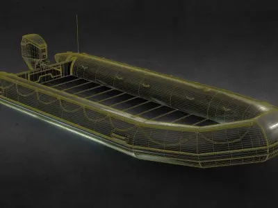 Inflatable boat Game ready PBR Low-poly 3D model
