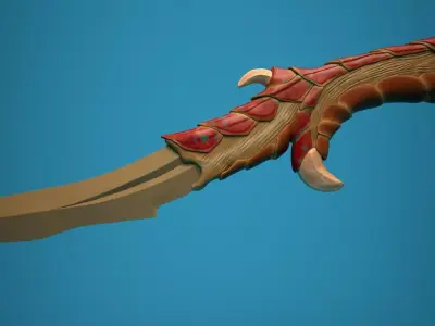Valorant elderflame knife Low-poly 3D model