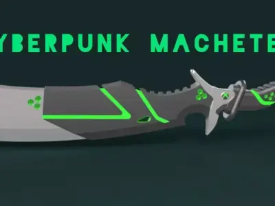 Cyberpunk Machete 3D STL 3D print model