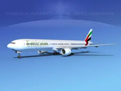 Boeing 777-300 MP Emirates 3D model