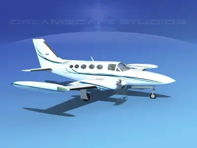 Cessna 414 Chancellor V05 3D model