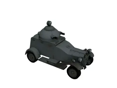 1920s Armored Vehicle Vintage Military Defense Utility 3D model