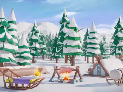 Arctic Low-poly 3D model