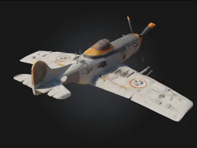 Vintage Fighter Aircraft  Iconic Aerial Warrior of the Past 3D model