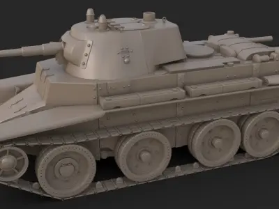 Tank BT 7 Clay Mental Ray 3D model