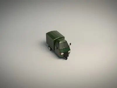 Low Poly Three Wheeled Van 02 Low-poly 3D model