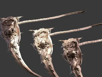Epic scythe Ornate 1 3D model