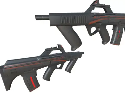 53-Fazertron-gun model 3d game ready model Low-poly 3D model Low-poly 3D model