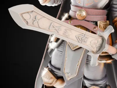 Stylized Sword - Crusader Blade - Honorward - Game Ready 3D model