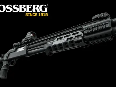 Shotgun Mossberg - Model and Textures Low-poly 3D model Free low-poly 3D model