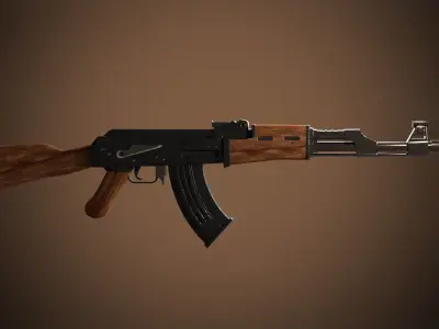 Sci-fi  Classic AK rifles 3D models pack Low-poly 3D model