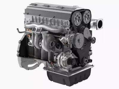 Inline 6 Cylinder Car Engine 3D model