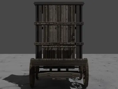 Prison cart Low-poly 3D model
