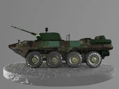BTR-90 Military Armored Vehicle Low-poly 3D model