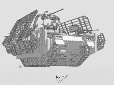 Fighting Vehicle with Armour Shield 3D model