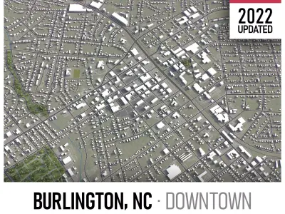 Burlington Low-poly 3D model