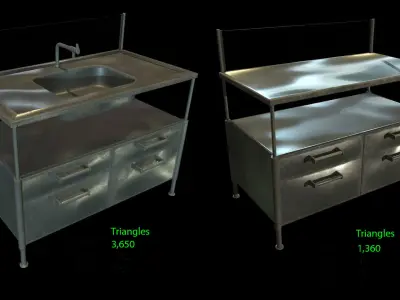 Retail Kitchen Cabinets Low-poly 3D model