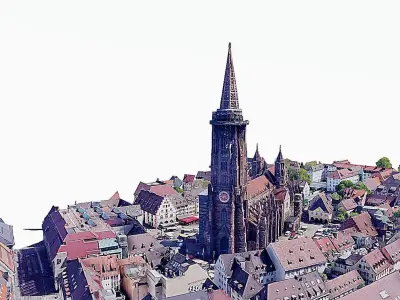 Fribourg Cathedral Low-poly 3D model