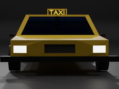 taxi car Low-poly 3D model