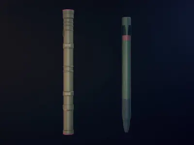 Missile system Low-poly 3D model