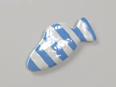 Swedish Fish Blue Stripe 3D model 3D model