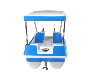 Pedal boat -blue Low-poly 3D model