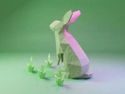 Low Poly Rabbit Free low-poly 3D model