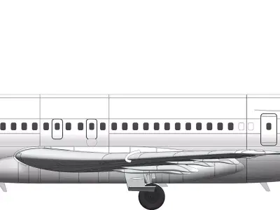 26803 Model kit Boeing 727-200 Down 3D print model