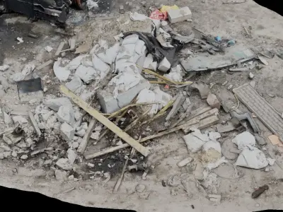 USCANS Ukraine  Debris set 1 Low-poly 3D model