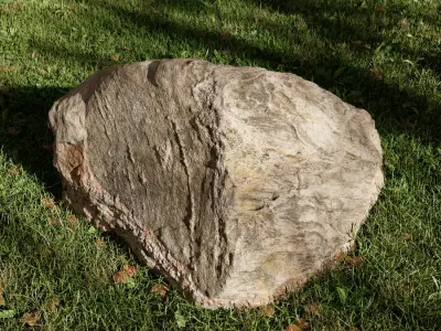  Mottled Multi-Textured Triangular Large Rock Boulder Model 