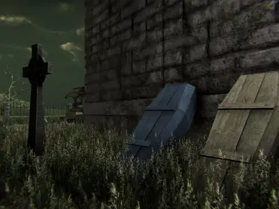 Medivel Cemetery - Full Pack Low-poly 3D model