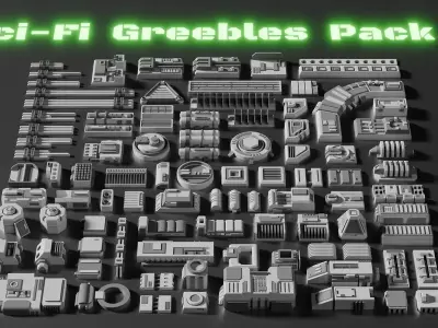 Sci Fi Greebles Pack 2 Free 3D model