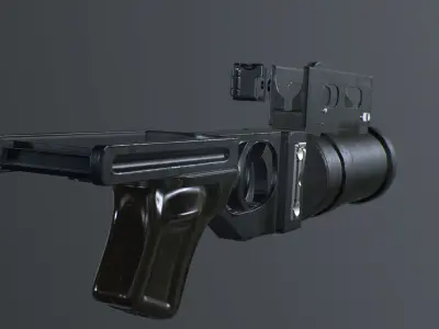 Grenade launcher Low-poly 3D model