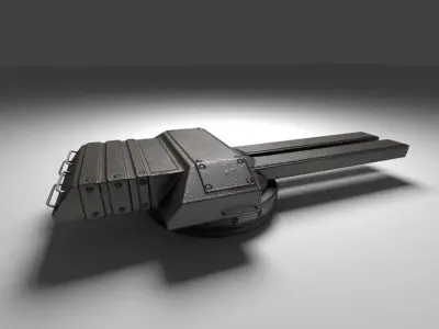 Tank Cannon Low-poly 3D model