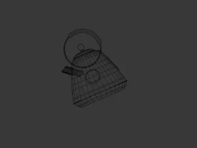 Red Kettle Low-poly 3D model