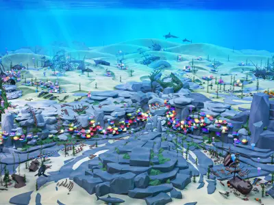 Underwater World Low-poly 3D model